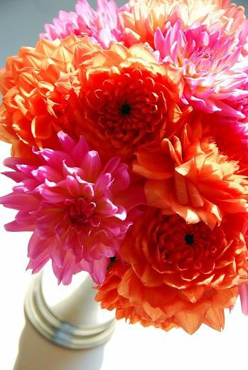 Dahlias Rainbow Vase